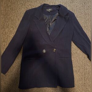 Lulu's Navy Double-Breasted Blazer
